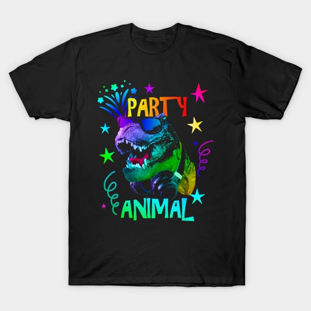 T-Rex Party Animal T-Shirt by Nerd_art